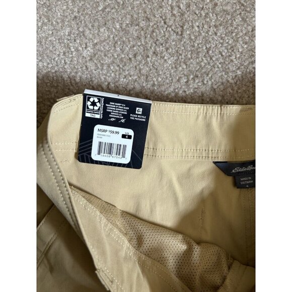 NWT Eddie Bauer Ladies Cargo Pocket Short Size 4 Khaki Beige Hiking - Picture 4 of 5